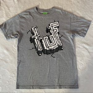 **SOLD** Huf Worldwide Grey Print Tee Size Medium